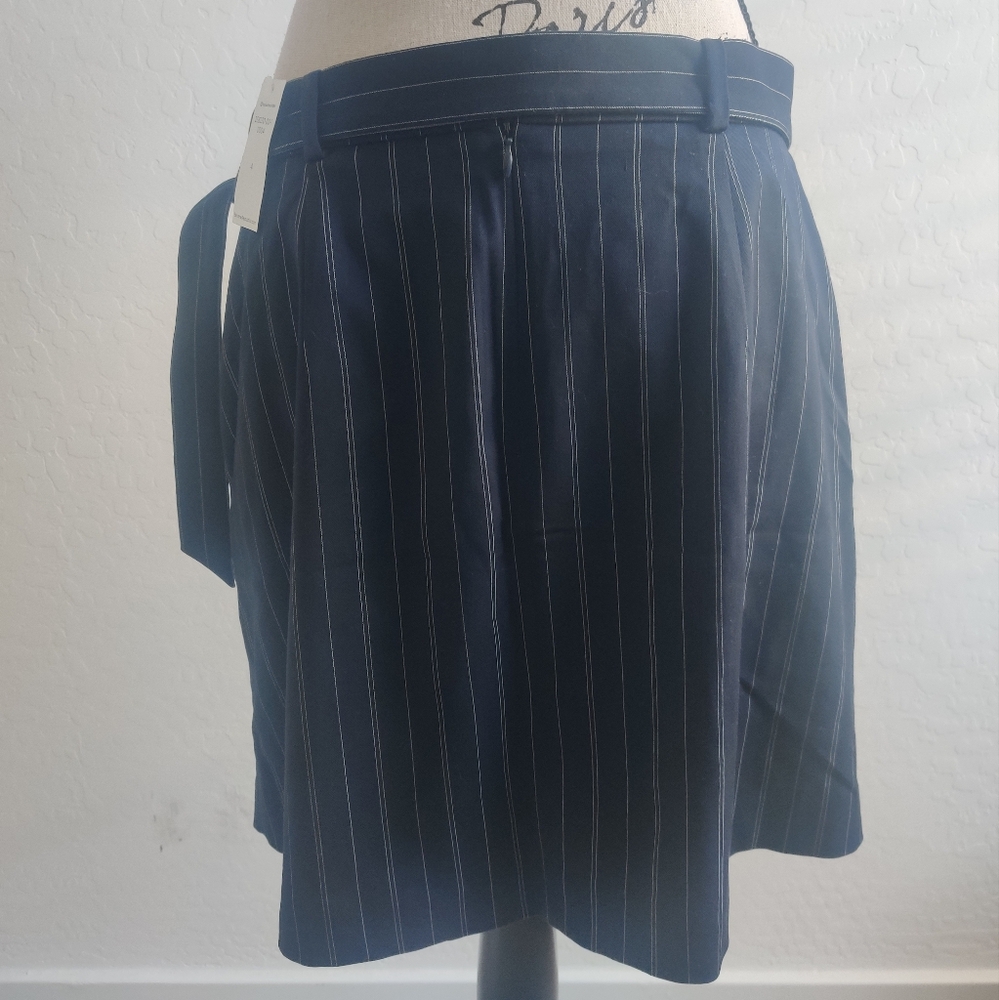 🆕 Banana Republic Navy Blue pinstriped envelope business casual midi skirt_4 - Picture 3 of 7